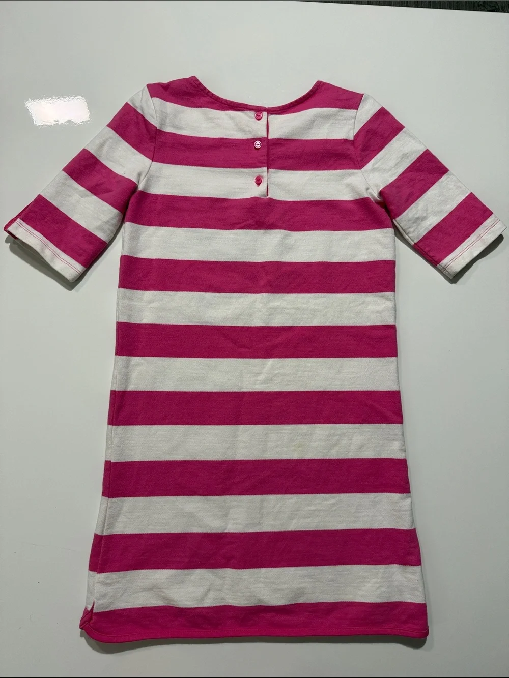 Gymboree Girls Dress Pink White Striped Sequin Bird Soft Knit A Line Sz 12